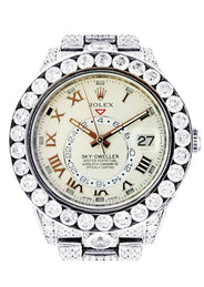 Diamond Rolex Sky Dweller | 18K White Gold | 42 Mm