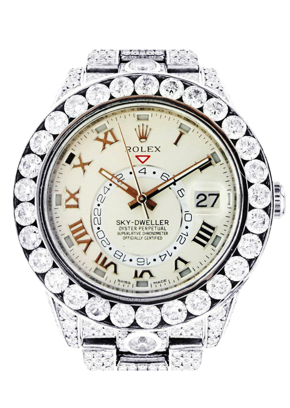 Diamond Rolex Sky Dweller | 18K White Gold | 42 Mm