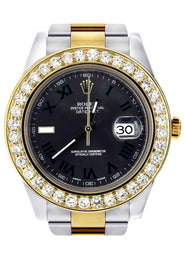 Diamond Rolex Datejust 2 | 18K Yellow Gold & Stainless Steel | Green Slate Dial  41 MM