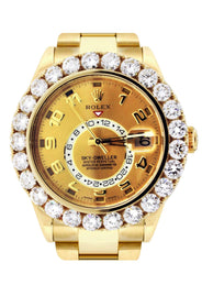 Diamond Rolex Sky Dweller | 18K Yellow Gold | 42 Mm