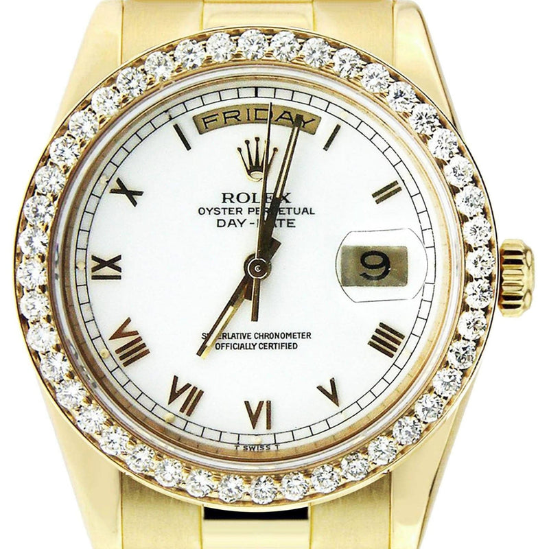 Diamond Rolex Day-Date | 18K Yellow Gold