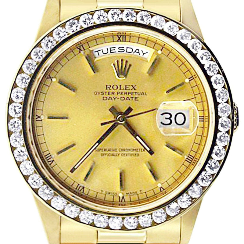 Diamond Rolex Day-Date | 18K Yellow Gold