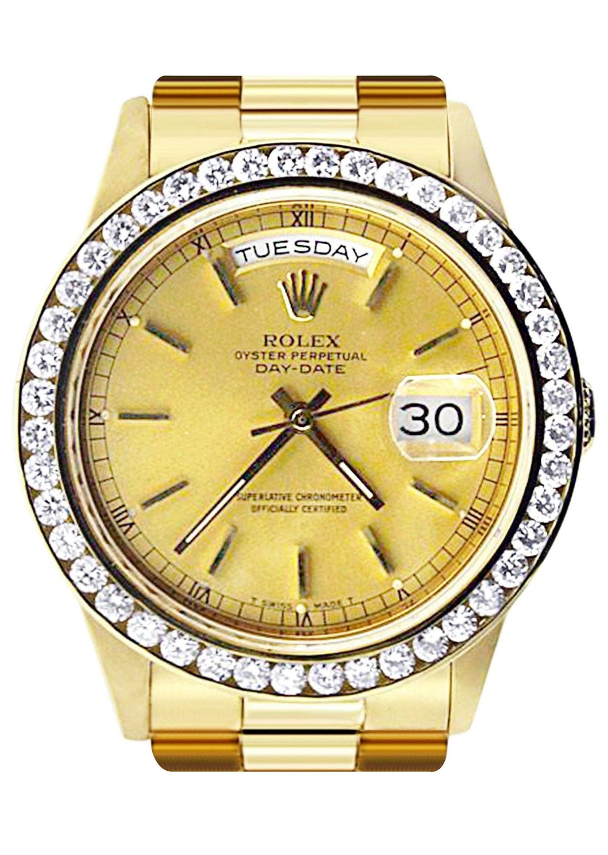 Diamond Rolex Day-Date | 18K Yellow Gold