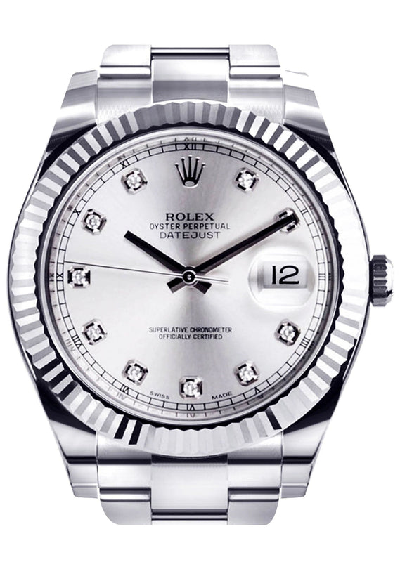 Rolex Datejust 2 | Stainless Steel |  18K White Gold Bezel | 41 Mm