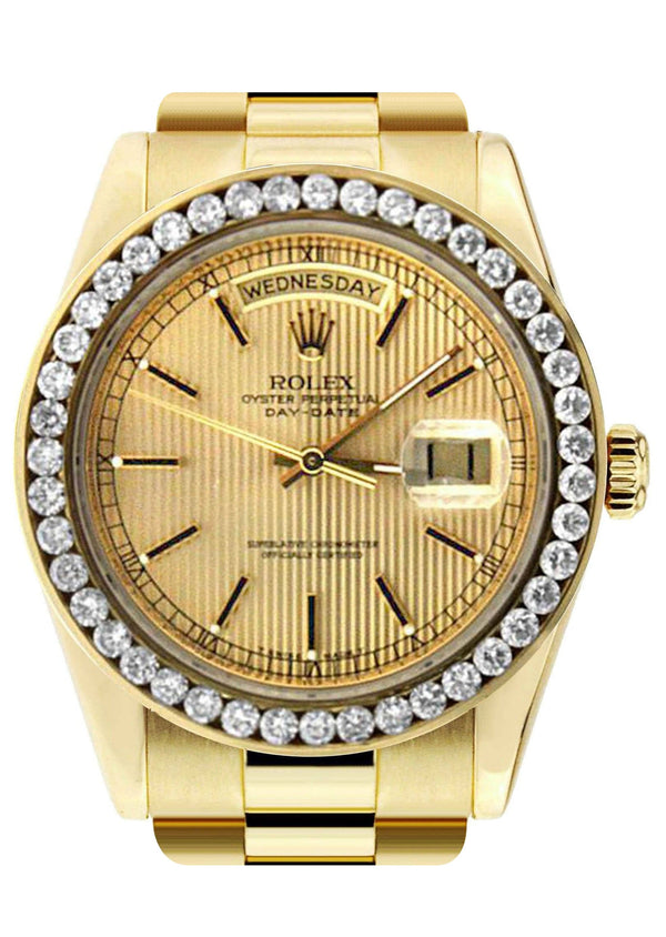 Diamond Rolex Day-Date | 18K Yellow Gold