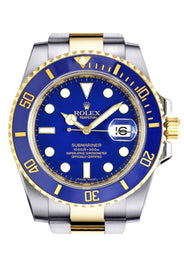 ROLEX SUBMARINER 40 | 18K YELLOW GOLD & STEEL WATCH | OYSTER BAND | BLUE CERAMIC BEZEL
