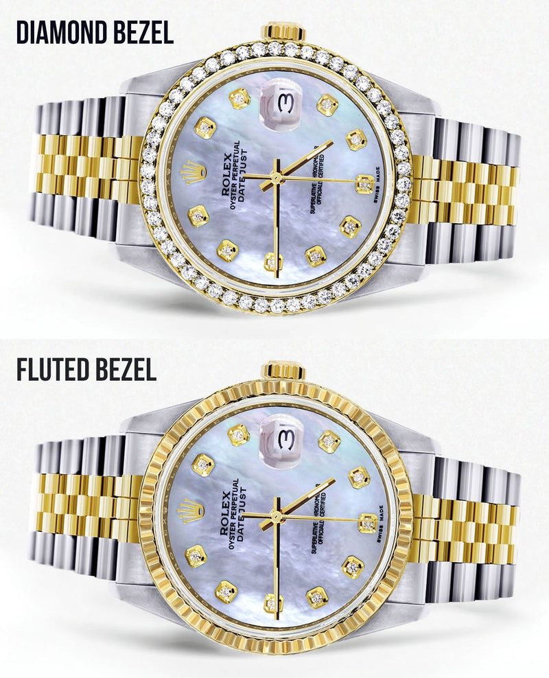 Two Tone Rolex Datejust Watch 16233 for Men | 36Mm | Mother of Pearl Dial | Jubilee Band