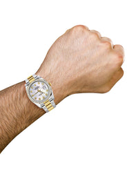 116233 | Diamond Gold Rolex Watch For Men | 36Mm | Mother Of Pearl Dial | Oyster Band