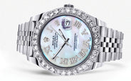Rolex Datejust 41 Watch | 41 MM | Custom Mother of Pearl Roman Diamond Dial | Jubilee Band