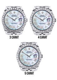 Rolex Datejust 41 Watch | 41 MM | Custom Mother of Pearl Roman Diamond Dial | Jubilee Band
