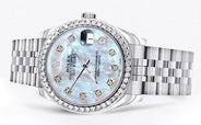 Diamond Rolex Watch | 68274 | Diamond Bezel | 31MM | Mother of Pearl Diamond Dial | Jubilee Band