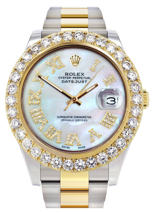 Rolex Datejust II Watch | 41 MM | 18K Yellow Gold & Stainless Steel | Custom Mother Of Pearl Dial | Oyster Band