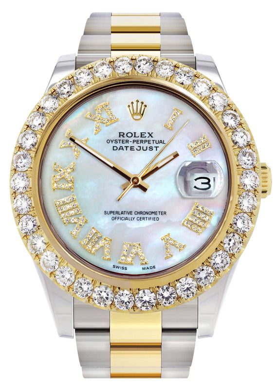 Rolex Datejust II Watch | 41 MM | 18K Yellow Gold & Stainless Steel | Custom Mother Of Pearl Dial | Oyster Band