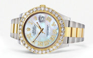 Rolex Datejust II Watch | 41 MM | 18K Yellow Gold & Stainless Steel | Custom Mother Of Pearl Dial | Oyster Band