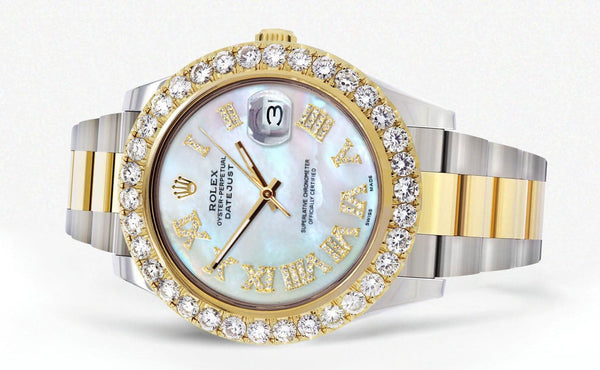 Rolex Datejust II Watch | 41 MM | 18K Yellow Gold & Stainless Steel | Custom Mother Of Pearl Dial | Oyster Band