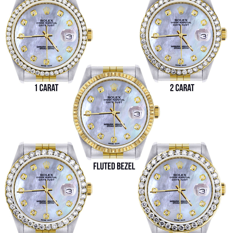 Womens Two Tone Rolex Datejust Watch | 36Mm | Mother of Pearl Dial | Jubilee Band