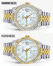 Gold & Steel Rolex Datejust Watch 16233 for Men  | 36Mm | Mother of Pearl Arabic Diamond Dial | Jubilee Band