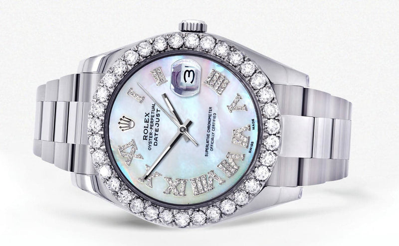Rolex Datejust II Watch | 41 MM | Custom Pearl Roman Dial | Oyster Band