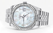116200 | Hidden Clasp | Diamond Rolex Datejust Watch | 36Mm | Mother of Pearl Arabic Diamond Dial | Jubilee Band