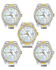 Gold & Steel Rolex Datejust Watch 16233 for Men | 36Mm | Mother of Pearl Arabic Diamond Dial | Oyster Band