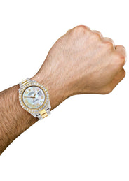 Rolex Datejust II Watch | 41 MM | 18K Yellow Gold & Stainless Steel | Custom Mother Of Pearl Dial | Oyster Band