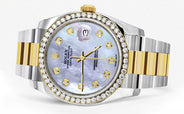 116233 | Diamond Gold Rolex Watch For Men | 36Mm | Mother Of Pearl Dial | Oyster Band