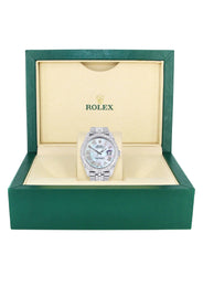 Diamond Iced Out Rolex Datejust 41 | 25 Carats Of Diamonds | Custom Mother Of Pearl Dial | Two Row | Jubilee Band