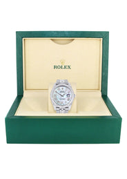 Womens Diamond Iced Out Rolex Datejust 41 | 25 Carats Of Diamonds | Custom Mother Of Pearl Dial | Two Row | Jubilee Band