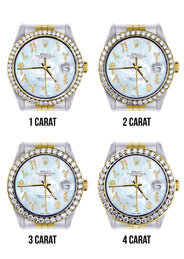 116233 | Hidden Clasp | Gold & Steel Rolex Datejust Watch | 36Mm | Mother of Pearl Arabic Diamond Dial | Jubilee Band