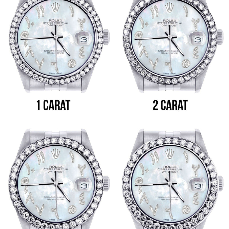 116200 | Hidden Clasp | Diamond Rolex Datejust Watch | 36Mm | Mother of Pearl Arabic Diamond Dial | Jubilee Band
