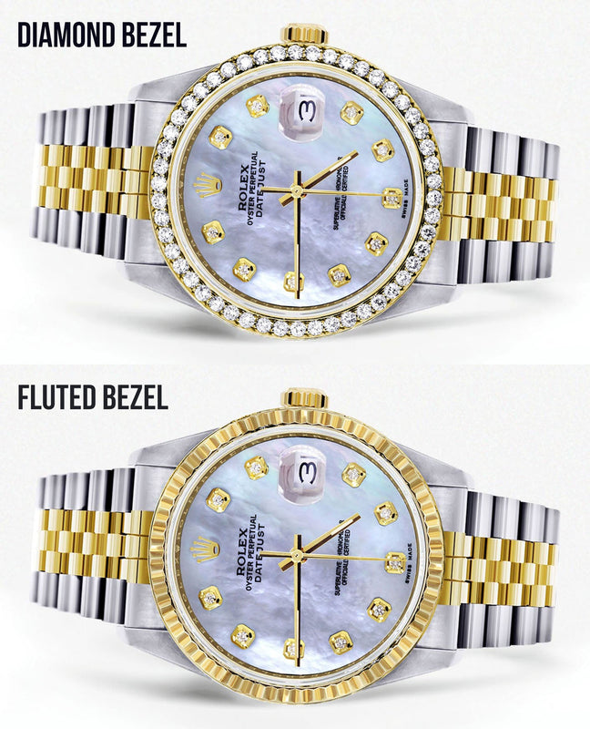Two Tone Rolex Datejust Watch 16233 for Men | 36Mm | Mother of Pearl Dial | Jubilee Band