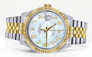 Womens Rolex Datejust Watch 16233 Two Tone | 36Mm | Mother of Pearl Arabic Dial | Fluted Bezel | Jubilee Band