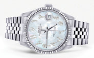 Womens Rolex Datejust Watch 16200 | Fluted Bezel | 36Mm | Mother of Pearl Arabic Dial | Fluted Bezel | Jubilee Band