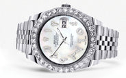 Rolex Datejust 41 Watch | 41 MM | Custom Mother of Pearl Arabic Diamond Dial | Jubilee Band
