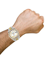 Rolex Datejust 41 Watch | 41 MM | 18K Yellow Gold & Stainless Steel | Custom Mother of Pearl Arabic Dial | Jubilee Band