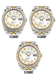 Rolex Datejust 41 Watch | 41 MM | 18K Yellow Gold & Stainless Steel | Custom Mother of Pearl Arabic Dial | Jubilee Band