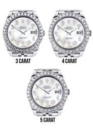 Rolex Datejust 41 Watch | 41 MM | Custom Mother of Pearl Arabic Diamond Dial | Jubilee Band