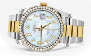 116233 | Gold & Steel Rolex Datejust Watch | 36Mm | Mother Of Pearl Arabic Diamond Dial | Oyster Band