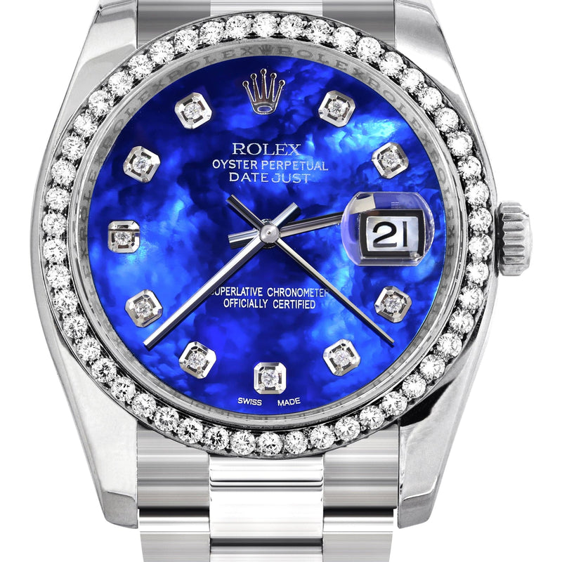 116200 | Rolex Datejust Watch | 36Mm | Blue Mother Of Pearl Dial | Oyster Band