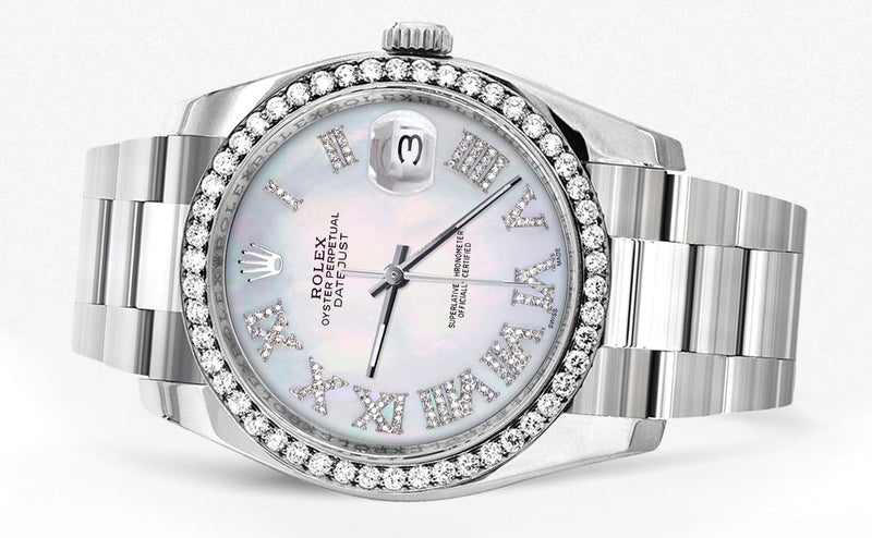 116200 | Rolex Datejust Watch | 36Mm | Mother Of Pearl Roman Dial | Oyster Band