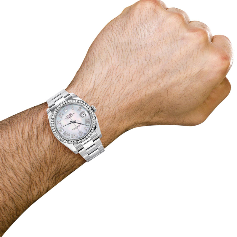 116200 | Rolex Datejust Watch | 36Mm | Mother Of Pearl Roman Dial | Oyster Band