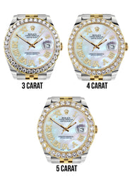 Rolex Datejust 41 Watch | 41 MM | 18K Yellow Gold & Stainless Steel | Custom Mother of Pearl Roman Dial | Jubilee Band