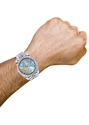 Rolex Datejust 41 Watch | 41 MM | Custom Dark Mother of Pearl Roman Diamond Dial | Jubilee Band