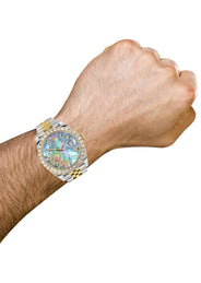 Rolex Datejust 41 Watch | 41 MM | 18K Yellow Gold & Stainless Steel | Custom Dark Mother of Pearl Roman Dial | Jubilee Band