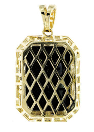 Black Spinnel  10K Gold Pendant  |  11.4 Grams