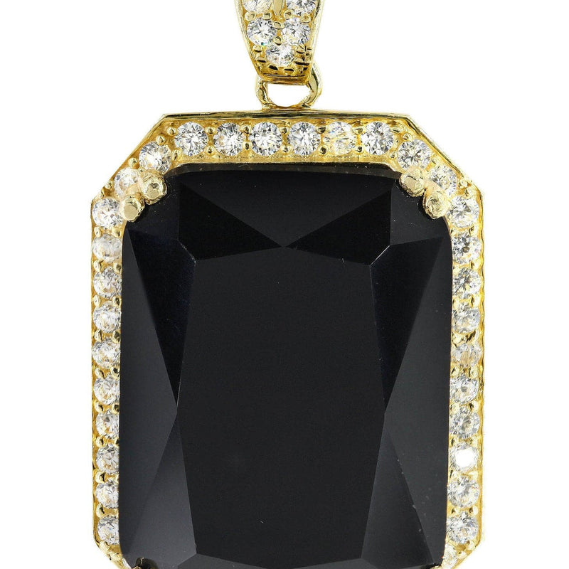 Black Spinnel  10K Gold Pendant  |  11.4 Grams