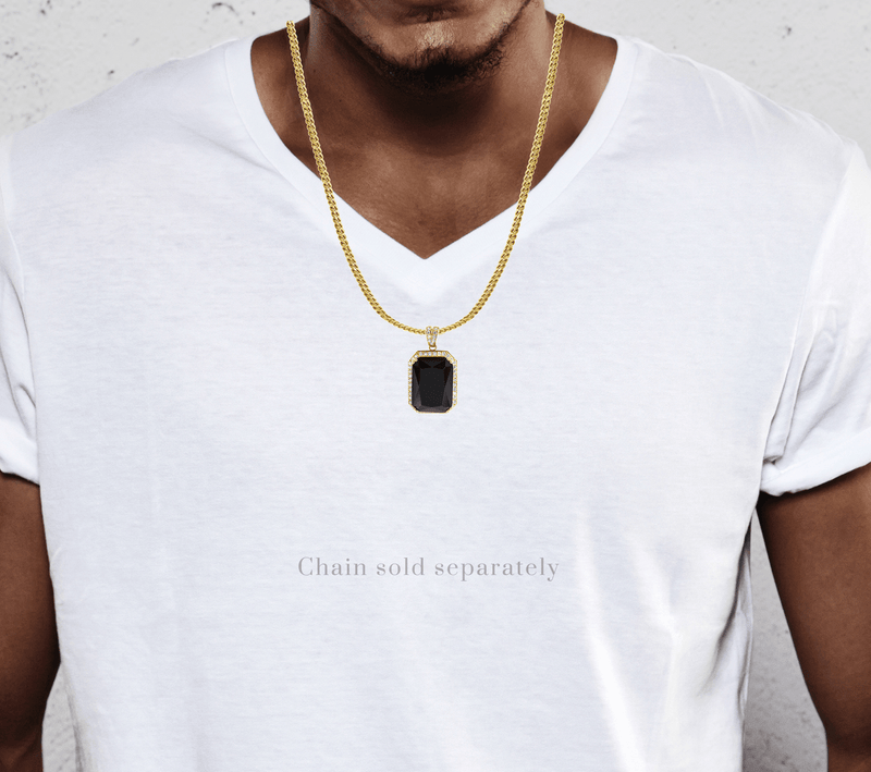 Black Spinnel  10K Gold Pendant  |  11.4 Grams