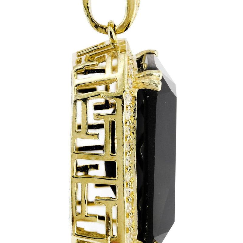 Black Spinnel  10K Gold Pendant  |  11.4 Grams