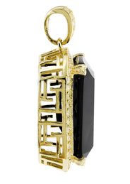 Black Spinnel  10K Gold Pendant  |  11.4 Grams