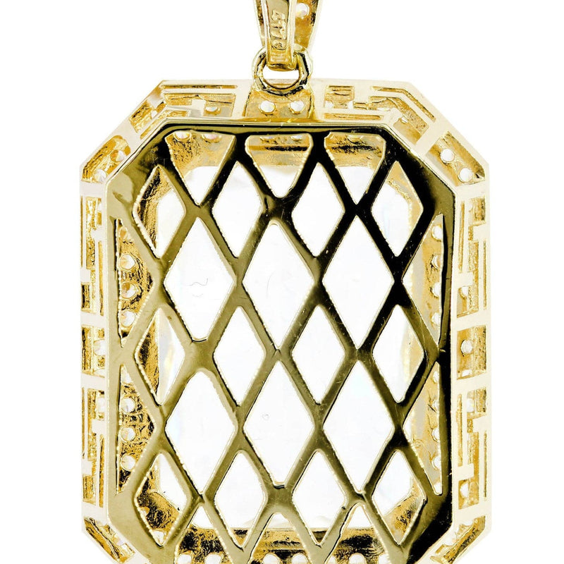 Rock Crystal  10K Gold Pendant  |  13.1 Grams